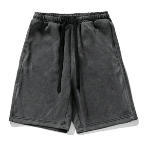 Pantalones Cortos Unisex Personalizados 100% Algodón French Terry No Tejido, Estilo Casual, Lavado Ácido, con Logotipo Personalizado, Tendencia 2026 - Product Image 1