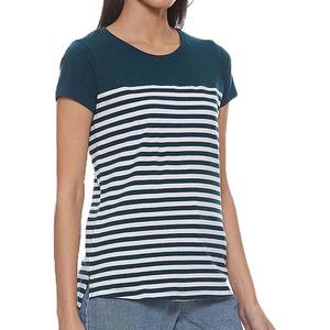 T-shirts pour femmes, style tendance, design rayé, manches courtes, coton et polyester, tissu respirant - Product Image 3