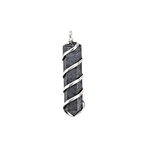 Colgante de Lápiz Espiral Ojo de Tigre, Forma Hexagonal, Collar Unisex con Diseño Religioso Hindú - Product Image 1