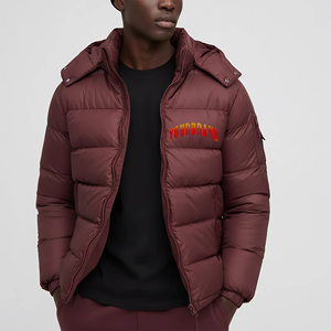 Custom Logo Men's Hooded Puffer Jacket Lightweight Winter <b>Bubble</b> <b>Coat</b> Warm Windproof Casual Outdoor Streetwear Outerwear - Product Image 4