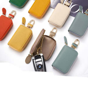 Porte-clés double couche NEXXGEN Modèle 028 en cuir véritable avec fermeture éclair, grande capacité, personnalisable avec logo – Vente en gros - Product Image 5