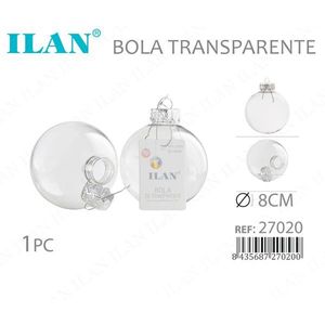 Palla Trasparente 8 Cm Per Decorazioni Natalizie - Product Image 3