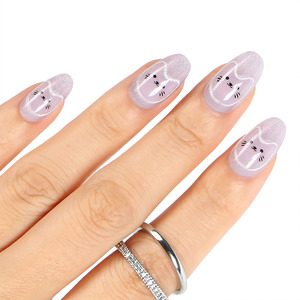 Ongles carrés réutilisables en ABS Glintnail à presser avec colle pour les doigts - Forme amande personnalisée - Product Image 4