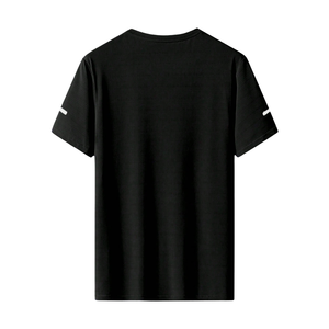 <b>Mens</b> <b>Black</b> Sports T <b>Shirt</b> Short Sleeve <b>Slim</b> <b>Fit</b> Quick Dry Breathable Athletic Training Running Gym Casual 100% Cotton 220 Grams - Product Image 2