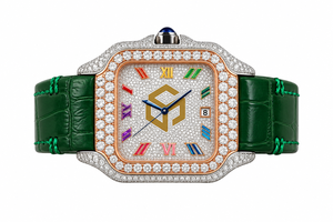 Luxury Iced Out Moissanite Diamond Hip Hop Quartz <b>Watch</b> Men Polygon Analog Wristwatch - Product Image 1