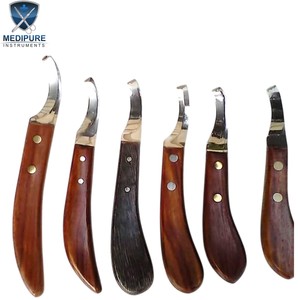 Cuchillo de Herrador de Acero de Damasco Premium, Hoja Recta, Hecho a Mano, Herramienta de Recorte para Pezuñas de Caballos, Instrumentos Veterinarios para el Cuidado de Pezuñas - Product Image 6
