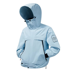 Veste à capuche imperméable noire pour homme, manches longues avec patch logo sur la manche gauche, vêtements d'extérieur pour l'hiver - Product Image 3