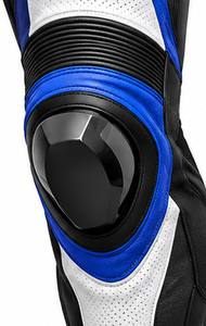 Traje de Motociclismo de Cuero Azul, Blanco y Negro para Hombre, de Una Pieza, Resistente al Viento, con Protección - Product Image 6
