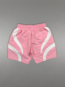 Men's Pink Hooded Leopard Pattern Front Tracksuit <b>Set</b> Sporty Breathable <b>Knitted</b> Polyester Shorts Jacket Spring Streetwear Style - Product Image 6