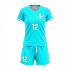 เสื้อฟุตบอลแขนสั้นคอวี ปิดด้วยกระดุม  โลโก้สีขาว  วัสดุคุณภาพสูง  ทรงปกติ สำหรับผู้หญิง โดย RIVIAN ATLANTIC - Product Image 2