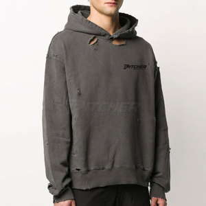 Premium Streetwear Distressed <b>Hoodie</b> For Men Trendy Pullover With High Quality Fabric Blend - Product Image 3