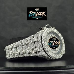 Reloj de Cuarzo con Aspecto de Hielo, Bisel de Cristal, Cronógrafo, Reloj de Pulsera con Pedrería, Joyería de Vestir - Product Image 3