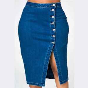 Falda Vaquera de Mujer, Estilo Moderno, Alta Calidad, Transpirable, Secado Rápido, Cintura Regular, Casual, Recta, Mini, Lavado a la Piedra, Estampado Vintage - Product Image 1