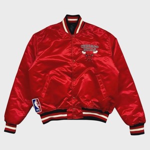 Chaqueta Chicago Varsity Letterman para Hombre, Reversible, Satén Rojo y Negro, Chaqueta Bull - Product Image 1