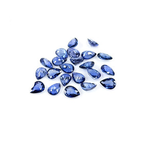 Saphirs bleus naturels non traités, taille poire calibrée 6x8mm, pierres précieuses de saphir bleu naturel facettées en vrac - Product Image 1