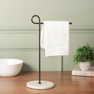 Porte-serviettes en laiton avec étagère, 2 barres, finition antique, organisateur de salle de bain, design traditionnel - Product Image 5