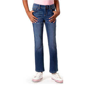 Pantalones Vaqueros de Mezclilla Lavada para Niñas, Diseño Personalizado, Premium, Suaves, Ecológicos, de Secado Rápido, Transpirables, Corte Holgado/Ajustado - Product Image 1