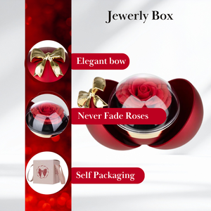 Luxury Preserved Rose Gift <b>Box</b>-Eternal Red Roses Shape Long-Lasting 3-5 Years Valentine's Day Jewelry Storage High Quality - Product Image 3