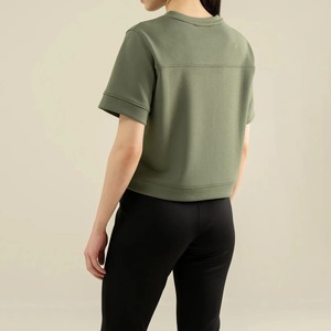 T-shirts d'été en fibre de bambou pour femmes, personnalisables avec logo, respirants, OEM, blancs, à manches courtes - Product Image 3