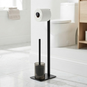 Porte-papier toilette moderne en métal, design européen écologique, avec brosse, excellent rangement, pour la maison et l'hôtel, vente en gros directe de Taïwan - Product Image 3