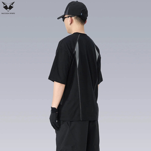 เสื้อยืดเทคแวร์คุณภาพสูงขายส่ง เสื้อผ้าสะท้อนแสงแนวสตรีทแวร์ เสื้อยืดผู้ชายแบบใช้งานได้จริง เสื้อผ้าดูดซับความชื้น เสื้อเทคแวร์ - Product Image 4