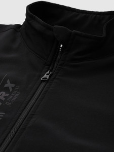 Ensemble de survêtement noir uni pour homme, col demi-zip, style sportif, 100% coton, polaire respirant, vêtements d'hiver, coupe ample, poches latérales - Product Image 4