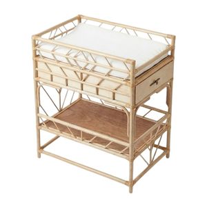 Table à langer en rotin de qualité supérieure avec tiroirs, mobilier pour tout-petits, chambre de bébé, support tressé, prix d'usine, vente à prix réduit - Product Image 2