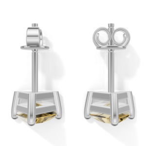 Silver Plated Sterling Silver Trillion Cut Prong <b>Citrine</b> Stud <b>Earrings</b> Classic Women's Jewelry 1.5g Heerani Jewels - Product Image 5