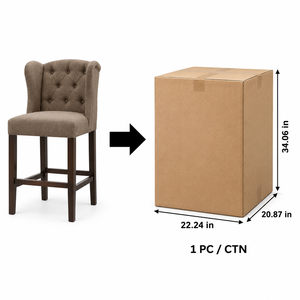 Silla de Bar Moderna Tapizada con Brazos Acolchados y Patas de Madera Sólida para Uso Doméstico y Comercial, Silla de Bar de Lino - Product Image 3