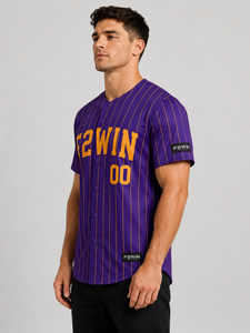 เสื้อเบสบอลผู้ชาย F2WIN ลายทาง แขนสั้น ระบายอากาศ แห้งเร็ว ทรงปกติ เอวยางยืด โลโก้ F2WIN ด้านหน้า 100% - Product Image 4