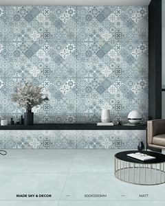 Carreaux muraux en porcelaine mate SKYTOUCH RIADE SKY DECOR, motif floral géométrique méditerranéen moderne, antidérapants pour cuisine et chambre - Product Image 2