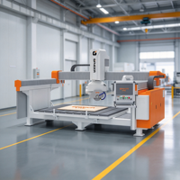 Scie à pont à 5 axes GANGER CNC, table de travail 3200x2000mm pour marbre, granit, quartz, découpe automatique inclinable