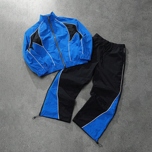Custom Men Windbreaker Suit with Piping Lightweight <b>Waterproof</b> Tracksuit Front Logo 2-in-1 Design Running Jogging Sportswear <b>Set</b> - Product Image 4