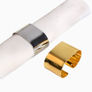 Modern Polished Silver <b>Metal</b> Napkin Rings Set Durable Stainless Steel Serviette Buckles Holders For Elegant Dining <b>Table</b> Decor - Product Image 2