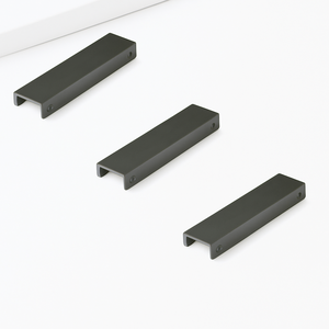 Hot Selling Modern Matte Black Aluminum Alloy Edge Pull Handle Minimalist Furniture <b>Hardware</b> for Kitchen Bathroom Nightstands - Product Image 3