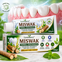 LyonsBarry Dentifrice Herbal Miswak pour un Blanchiment Naturel, Nettoyage Buccal en Profondeur et Soin Anti-Caries Tube de 100g