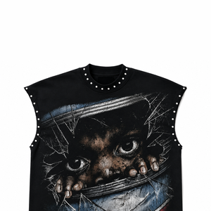 เสื้อกล้ามพิมพ์ลายกราฟิกตามสั่ง ผ้าเจอร์ซีย์คอตตอน 100% สไตล์วินเทจสุดเทรนดี้ เสื้อยืดแขนกุดสำหรับใส่ได้ทั้งชายและหญิง เหมาะสำหรับใส่ในช่วงฤดูร้อน - Product Image 3