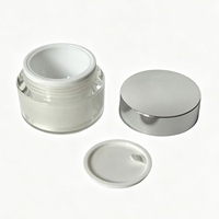 Pot cosmétique en plastique de 30 ml avec couvercle argenté, vide, rechargeable, pour crème, poudre libre, soin de la peau, lotion visage, crème contour des yeux, baume à lèvres