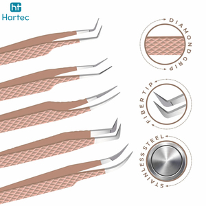 Lash Tweezers for Eyelash Extensions, Set Of 5 Pieces Volume Boot, Slim 90 Degree Grafted Tweezers With Fiber Tips - Product Image 5