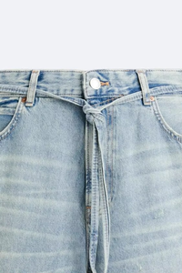 Jean baggy en denim délavé ultra large pour homme, bleu clair, coupe droite, en coton lavé, streetwear épais, grandes tailles - Product Image 3