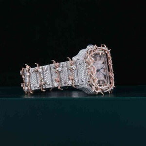Montre à quartz étanche en acier inoxydable avec cadran en verre incrusté de diamants, qualité luxe, pour homme, usage traditionnel, vente à l'exportation - Product Image 5