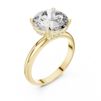 Bague de fiançailles de luxe sur mesure en or plaqué 18 carats avec diamant de laboratoire DEF taille ovale certifié IGI, bijoux fins faits à la main pour couple