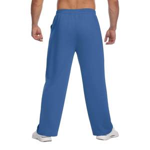 Pantalones de Hombre Azules Cómodos, Casuales, de Corte Holgado, con Cordón Ajustable, Cintura Media, 100% Algodón, Pierna Recta, Logotipo Personalizado, Alta Calidad - Product Image 3