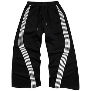 Premium <b>Black</b> 100% Cotton Baggy <b>Trousers</b> With <b>White</b> <b>Stripes</b> For Custom Wholesale Streetwear <b>And</b> Modern Fashion Collections - Product Image 5