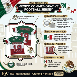 Camiseta de Fútbol de México Unisex con Cuello en V, Manga Corta, Sublimada, Transpirable, de Malla de Poliéster, Ropa Deportiva de Verano - Product Image 6