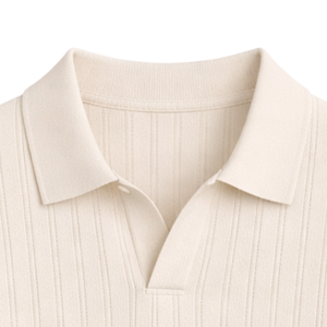 Polo de punto de algodón a rayas para hombre, manga corta, textura acanalada premium, corte ajustado, informal, elegante, para verano, transpirable, al por mayor - Product Image 2
