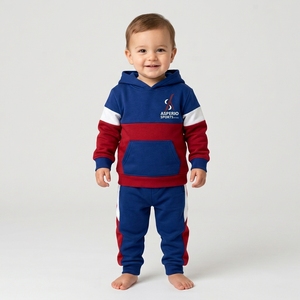 Ensemble de survêtements pour enfants en molleton épais, survêtement pour garçons, joggers, délavé à l'acide, couleur unie, bicolore, streetwear - Product Image 1
