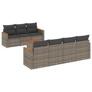 Conjunto de Sofás Modulares de Jardín en Ratán Sintético Gris, Muebles de Exterior Cómodos y Modulares - Product Image 2