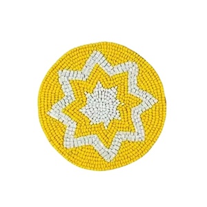 <b>CRYSTAL</b> CRAFT Design Handmade Glass Beads Embroidery Coasters Round Eco-Friendly Reusable Table <b>Top</b> Wholesale Round Shaped - Product Image 1