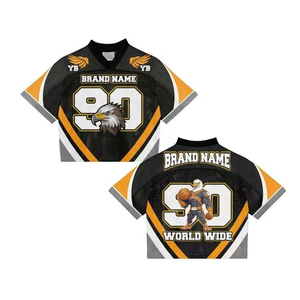 Streetwear Retro Boxy Crop American Football Jerseys Custom Embroidery Printing Mesh 100% <b>Polyester</b> Oversized Anti-Bacterial - Product Image 4
